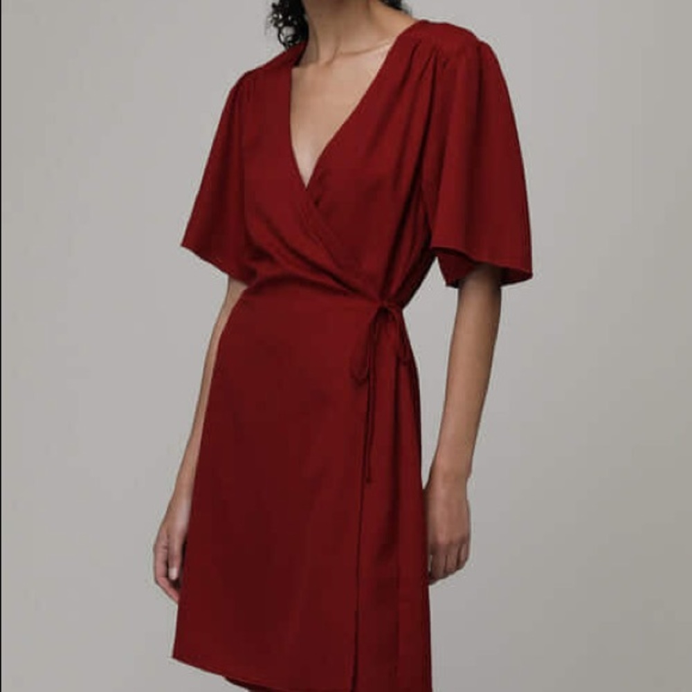 Oak+Fort Red Wrap Dress